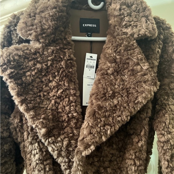 Express Brown Teddy Jackets - Picture 4 of 14